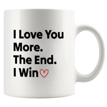 Imagem de I Love You More The End I Win Lovers Casais Presentes Namorado Namorada Esposa Marido Aniversário Dia dos Namorados Novidade Caneca de Café Cerâmica 325 ml Branca