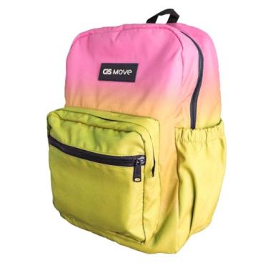 Imagem de Mochila Escolar CIS Move, Rosa/Amarelo, 1 unidade