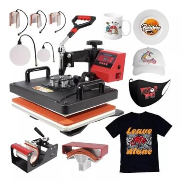 Imagem de Multifuncional 220V Prensa Térmica para Sublimação 8 em 1 29 * 38cm Vermelho Canecas Sublimação de Transferência