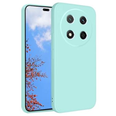 Imagem de Yarxiawin Capa de telefone para Honor Magic 7 Lite, toque macio e sedoso para Honor Magic 7 Lite capa protetora de silicone à prova de choque fina e fofa antiimpressão digital estética (ciano claro)