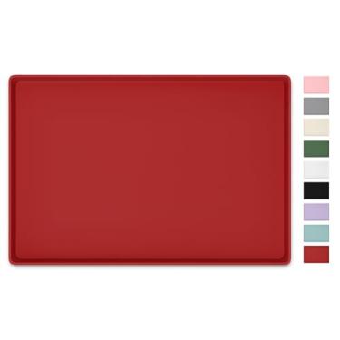 Imagem de NPOOYI Tapete de arte de silicone para artesanato, 40,6 cm x 61 cm, impermeável, antiderrapante, para crianças, com laterais elevadas, protege superfícies perfeitamente para artesanato, legos, gelecas