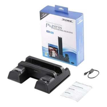 Imagem de Base Multifuncional Cooler Console Compatível Ps4 Slim E Pro - Dobe