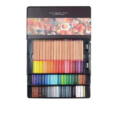 Imagem de Conjunto de lápis de cor de óleo Marco Renior, desenho, pintura, livro de colorir para adultos, caixa de metal