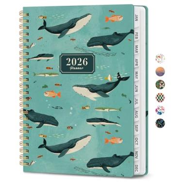 Imagem de Agenda 2026, agenda de planejamento semanal e mensal para mulheres, janeiro de 2026 a dezembro de 2026, livro de agenda de planejamento de capa dura com abas, encadernação em espiral, bolso interno