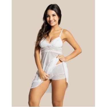 Imagem de Camisola Tule Com Renda Acompanha Calessom Feminino Adulto - Atacadão 