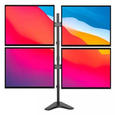 Imagem de Suporte 4 Monitores Articulado Profissional Ajustavel Ergonomico Home Office 15 A 32 Polegadas 40kg Jogos Game