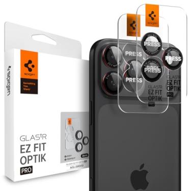 Imagem de Película para lente de câmera Spigen GlasTR EZ Fit Optik Pro Projetado para iPhone 16 Pro Max/iPhone 16 Pro/iPhone 15 Pro Max/iPhone 15 Pro, compatível com capas, série L [2 unidades]