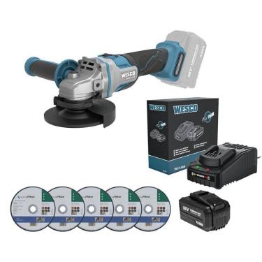 Imagem de Esmerilhadeira Brush Ws2890 125Mm 18V Wesco + 1Bat 4A Carreg