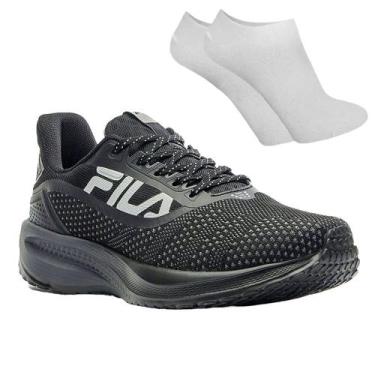 Imagem de Kit Tênis Fila Efecto Masculino + Par de Meia, Preto, 38
