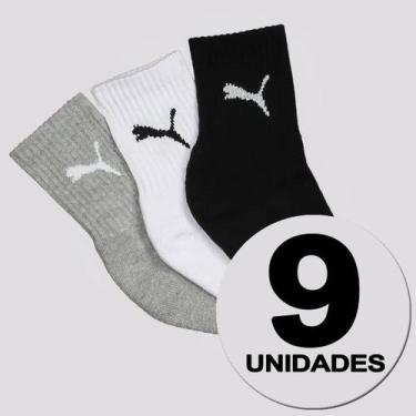 Imagem de Kit Meia Puma Cano Médio 9 Pares Feminina, 34-39