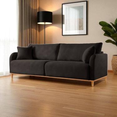 Imagem de Sofá Fixo 4 Lugares Luxo 2,40m Camila Preto