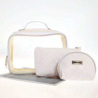 Imagem de Kit 3 peças Conjunto Bolsa Estojo Cosmética Fofo Modelo Novo - NoBrand