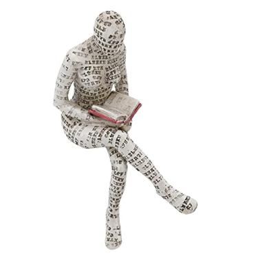 Imagem de Cryfokt Escultura de Uma Mulher Leitora, Enfeite Com Texturas Vibrantes para Decoração de Casa, Chamativo No Jardim e na Casa, Ideia de Presente Perfeita para Aniversários (E)