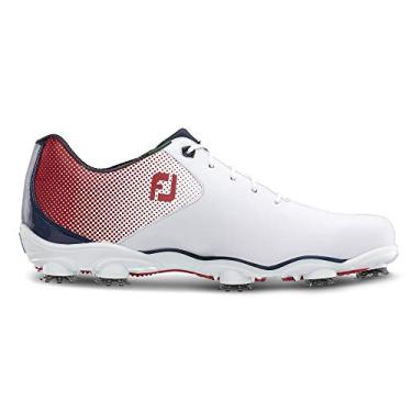 Imagem de FootJoy Sapatos de golfe masculinos D.n.a. Helix-previous Season Style, Branco/vermelho/azul, 8.5