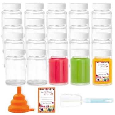 Imagem de Z-synka Pacote com 20 frascos de vidro de 118 ml com tampas, garrafas de suco, garrafas de amostra reutilizáveis para uísque Bourbon, licor, suco, poção, óleos, baunilha, tintura, molho picante, com