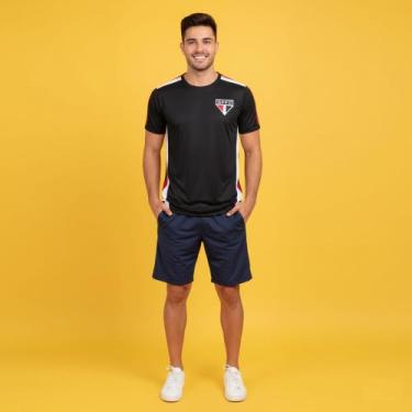 Imagem de Camisa Camiseta Masculina São Paulo FC Oficial Licenciada Escudo Borda