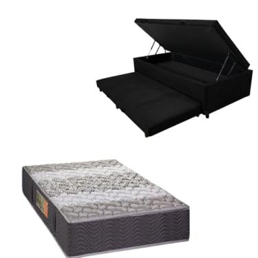 Imagem de Bicama Box Baú com Colchão de Espuma Orthopedic - Solteiro 88x188 (SUEDE PRETO)