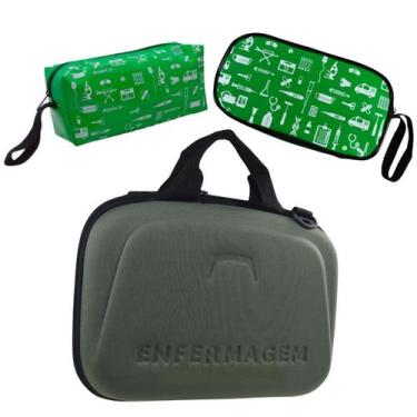 Imagem de Kit Maleta Bolsa Estagio Saude Case Esteto Aparelho - LOVE SAUDE, VERD
