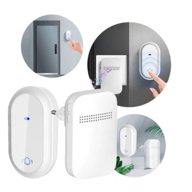 Imagem de Campainha Autoalimentada Sem Fio e Sem Bateria com 38 Melodias Branco 