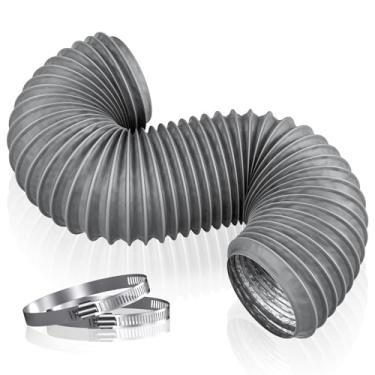 Imagem de Hon&Guan Mangueira de secadora isolada de 10 cm, duto flexível de 1,5 m para espaço apertado, canalizações de PVC e alumínio para ventilação HVAC