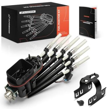 Imagem de A-Premium Conjunto de injetor de combustível de 6 cilindros com suporte compatível com modelos Chevrolet e GMC 1996-2014 - V6 4.3L - Silverado 1500, Sierra 1500, Blazer, C/K1500, Savana/Express 1500