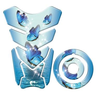 Imagem de Adesivo Protetor Tanque E Bocal Moto Yamaha Borboleta Azul