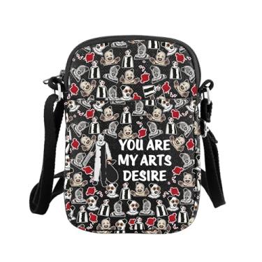 Imagem de MNIGIU Bolsa tiracolo de palhaço de terror presente com personagem de palhaço assustador You Are My Art Desire Bolsa mensageiro presente com tema de Halloween, You Are My Art Desire