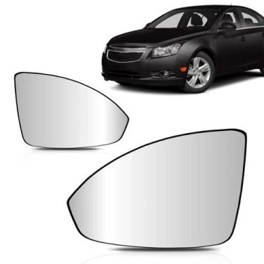 Imagem de Lente Retrovisor Chevrolet Cruze 2011 2012 2013 2014 Sem Desembaçador 