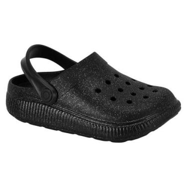 Imagem de Sandália Molekinha Clog Glitter - Infantil, Preto, 25/26