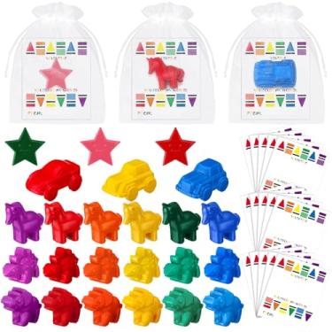 Imagem de Tinlade 24 Sets Valentines Day Gifts Bulk Gift Cards with Shaped Crayons Organza Bag Classroom Valentines Exchange Gifts for Class Classroom School Party Favors