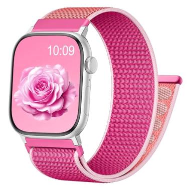 Imagem de Zedoli Pulseira esportiva de nylon compatível com Apple Watch séries 11, 10, 9, 8, 7, 6, 5, 4, 3, 2 e SE, Ultra 2 3 de 44 mm, 46 mm, 45 mm, 49 mm, 42 mm, SE, Ultra 2 3, Romã