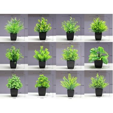 Imagem de Pacote com 12 plantas artificiais pequenas