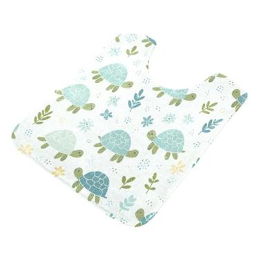 Imagem de Burbuja Tapete de banheiro Little Turtles, tapete de banho absorvente de pelúcia macio, base de vaso sanitário antiderrapante para piso de banheiro, oval em forma de U