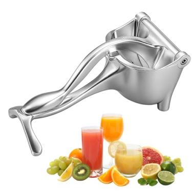 Imagem de Espremedor manual de alumínio, espremedor de suco de frutas eficiente para frutas cítricas, espremedor manual durável de alumínio, design compacto para armazenamento fácil