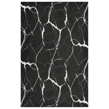 Imagem de Joisal Conjunto de toalha de prato de cozinha clássico de mármore preto decorativo bonito toalha de chá de mão para secar pratos absorventes de secagem rápida 45 x 71 cm, 6 pacotes