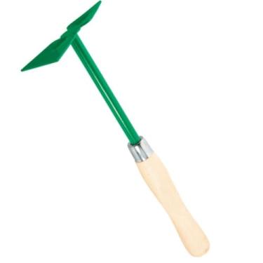 Imagem de Enxada Manual de Jardim com Cabo de Madeira, Verde, Lâmina em Aço