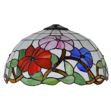 Imagem de Cúpula de Abajur Tiffany de Reposição, Cúpulas de Vidro Colorido de 40 cm, Design Mediterrâneo com Tulipas e Girassóis Antigos, Contas de Cristal, Capa para Luminária, Somente para Abajur de