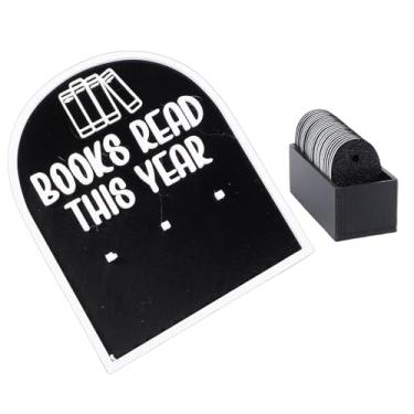Imagem de Zerodis Placa de Rastreamento de Livros Lidos Este Ano Sinais e Placas Decorativas Contador de Progresso Desafio de Leitura Motivador Placa de Marco para Salas de Estudo Cantos de Leitura Escritórios ou Salas de Aula