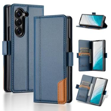 Imagem de Asuwish Capa de telefone para Samsung Galaxy Z Fold 6 5G 2024 capa carteira com suporte para cartão de crédito suporte bloqueio RFID Slim Rugged Mobile Flip Cell Accessories ZFold6 Z6 G Fold6 ZFold 6Z