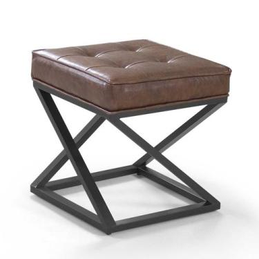Imagem de Pufe Estilo Industrial Quadrado Pés Metal Mônaco - Due Decor, Corano W