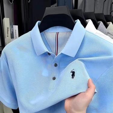 Imagem de Camisa Polo Masculina De Verão 100% Algodão Manga Curta Paul Original 