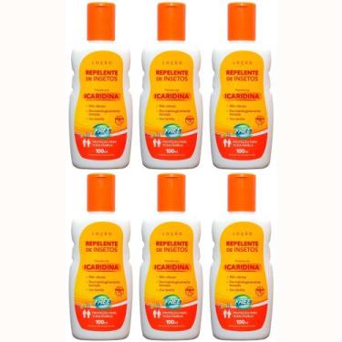 Imagem de Caixa 6 Repelentes De Insetos Com Icaridina Free Inset 100ml Loção