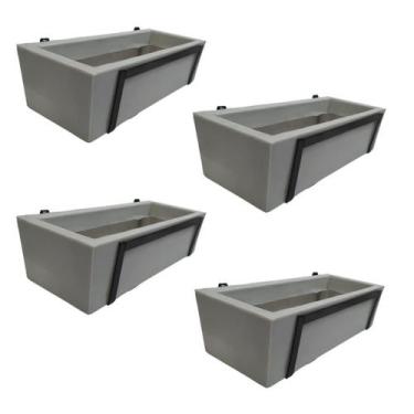 Imagem de Kit 4 Suportes com Jardineira Cinza para Jardim Vertical - Alpe & Arit