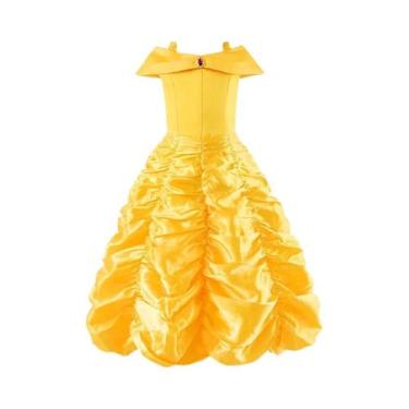 Imagem de Vestido De Princesa Amarelo Para Meninas De 2 a 10 Anos, Fantasia De H