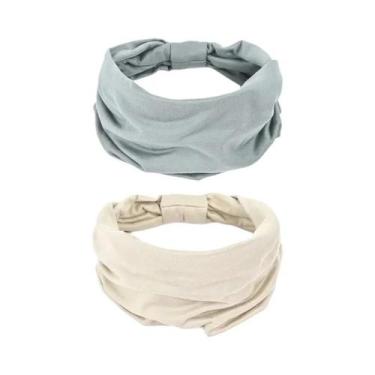 Imagem de Faixa De Cabelo Larga Sólida Feminina Com Laço Para Maquiagem, Esporte