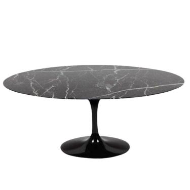 Imagem de Mesa De Jantar Tulipa Saarinen Redonda 198x122 Cm Mármore Nero