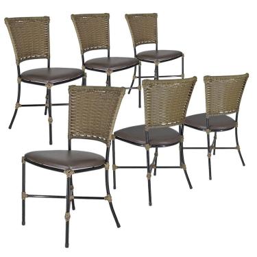 Imagem de 6 Cadeiras Gramado Pequi Sala De Jantar Em Fibra Sintética