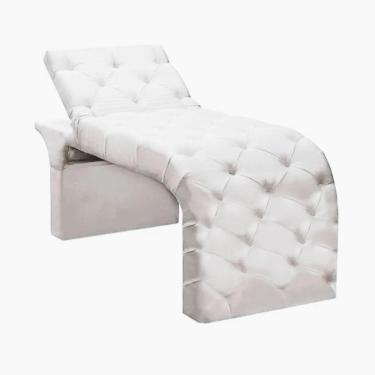 Imagem de Maca Estofada Estética Cílios Regulável Spa Suede Valentina Branco