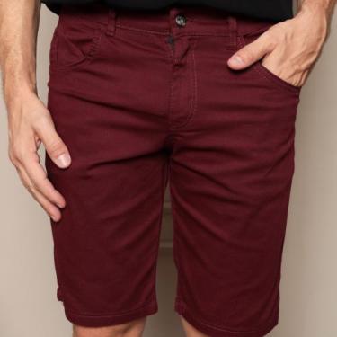 Imagem de Bermuda Jeans Sarja Skinny Masculino - Volgue, Vinho, 46