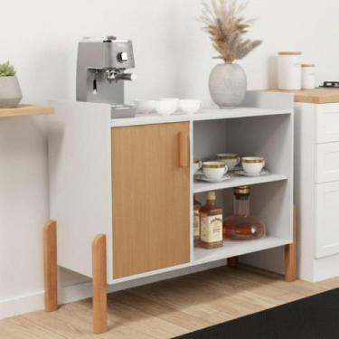 Imagem de Aparador Buffet Cantinho Café 1 Porta Off White Cedro - Drop de Casa